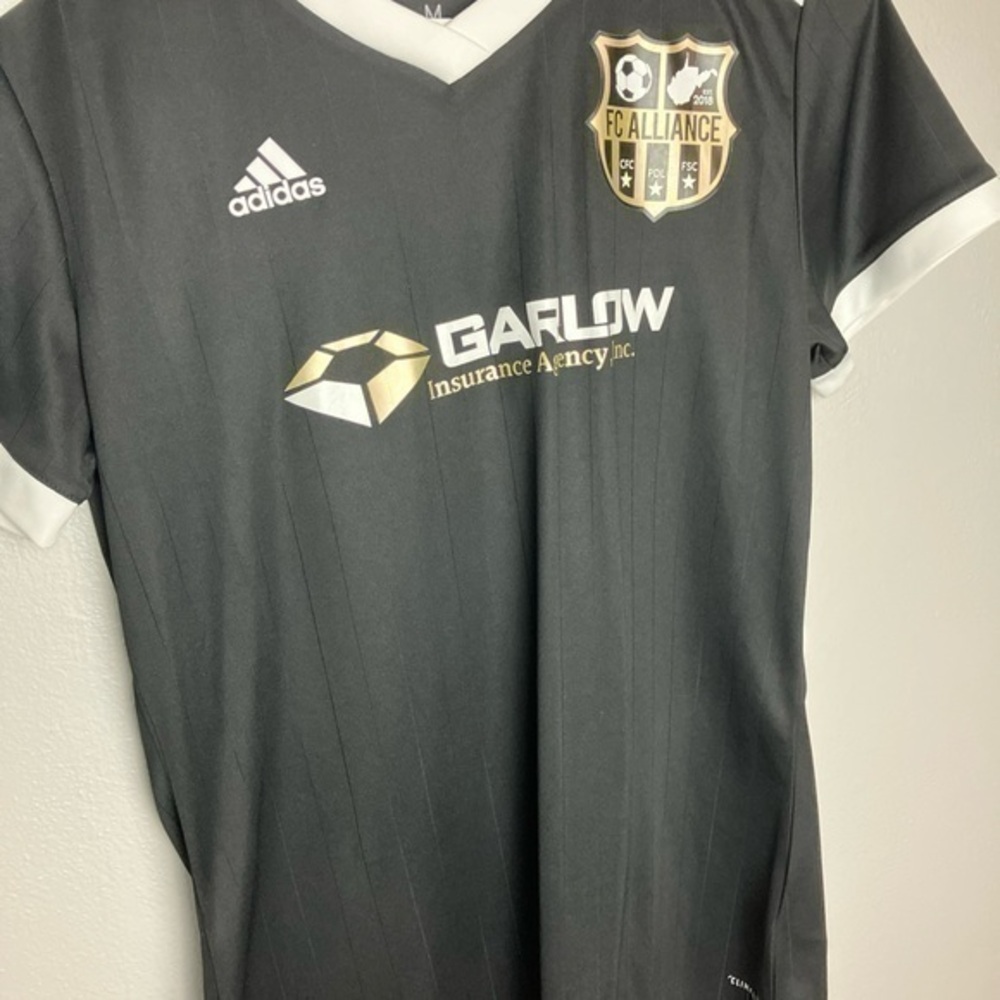Adidas Climalite Mens Medium Black Short Sleeve Crew Neck Alliance FC  Soccer